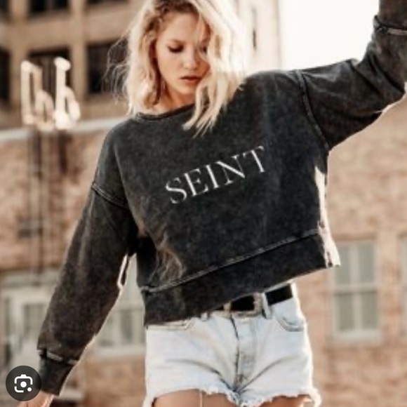 Seint Charcoal Women's Sweatshirt - Picture 1 of 3